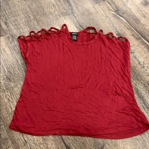 Deep red shirt
